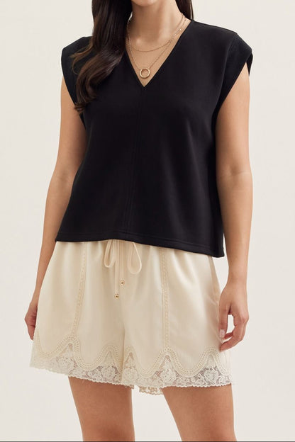 Solid Cap Sleeve Top - Brazos Avenue Market 