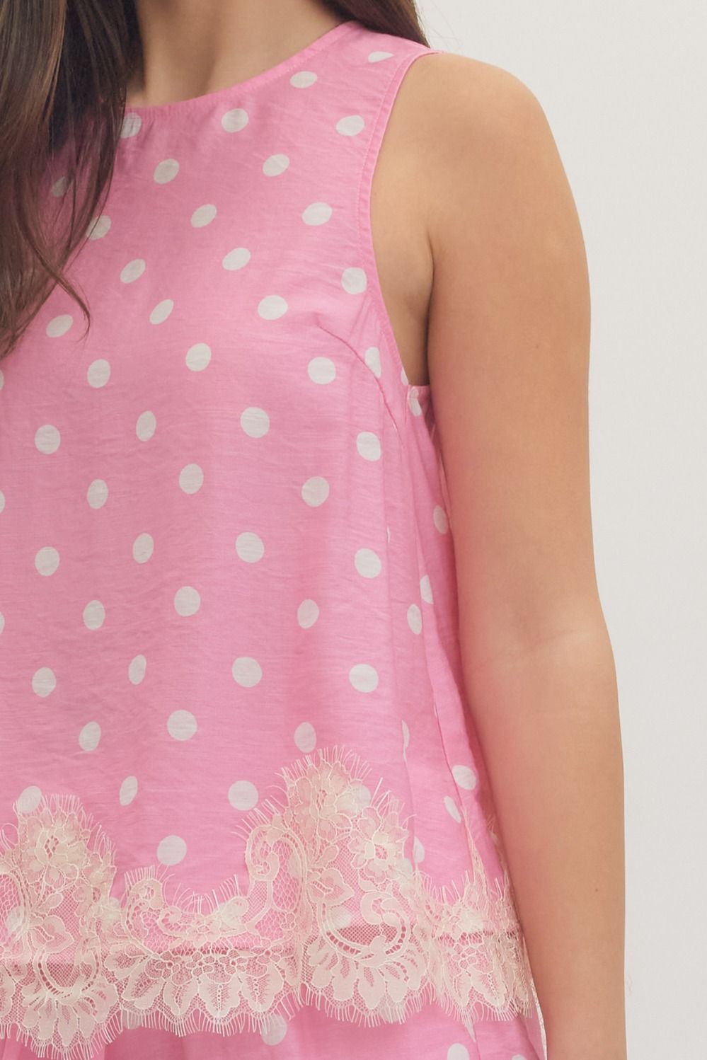 Pink Polka Dot Top - Brazos Avenue Market 