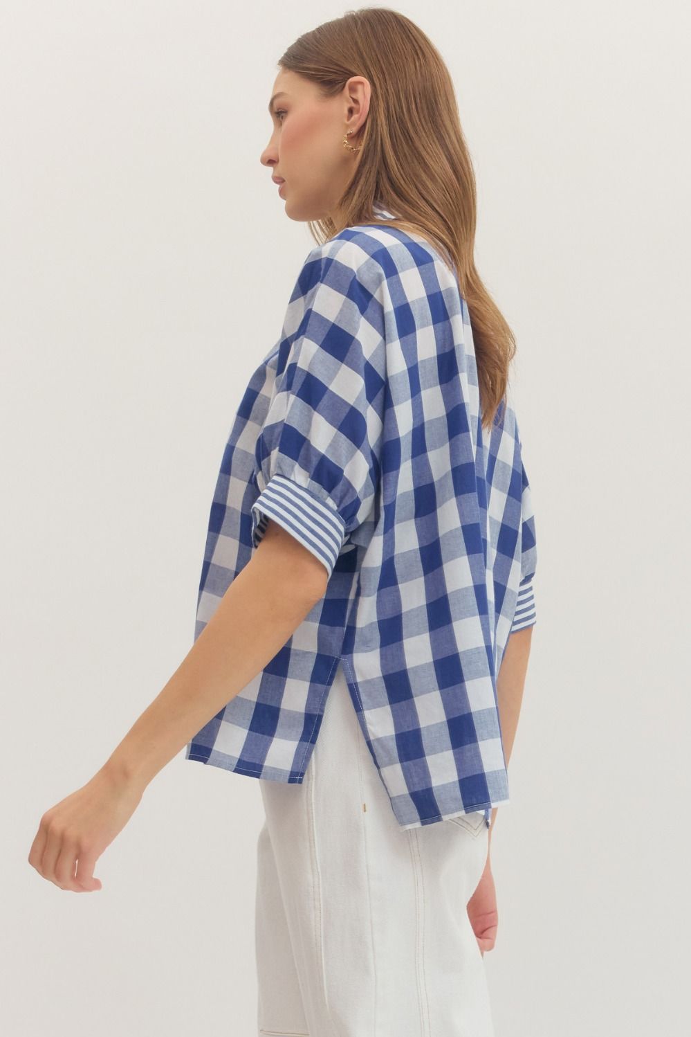 Royal Blue Gingham Top