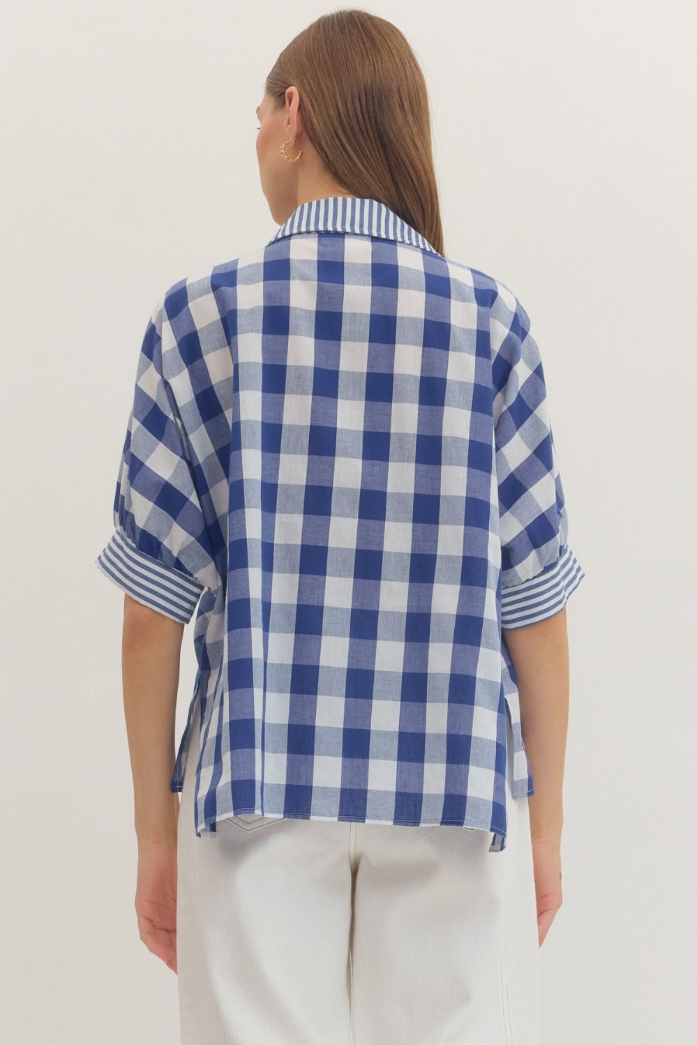 Royal Blue Gingham Top