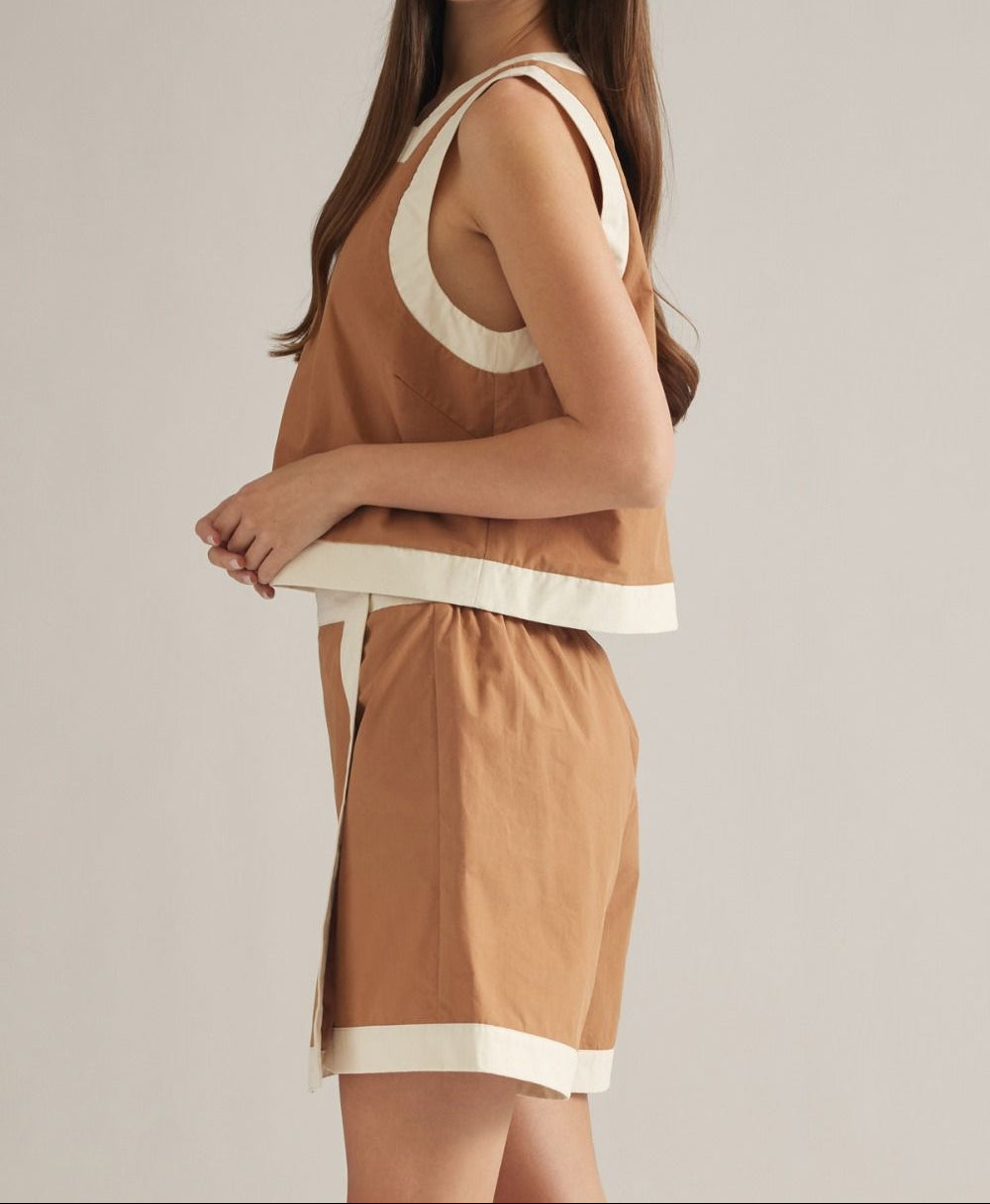 Camel Colored Two Piece Set
