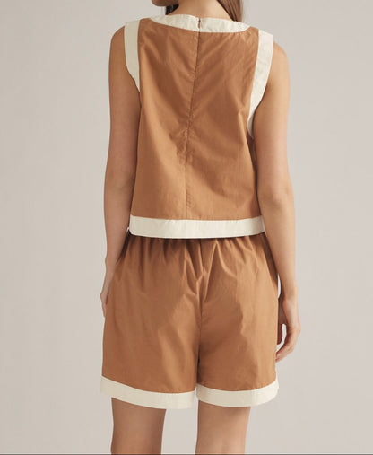 Camel Colored Two Piece Set