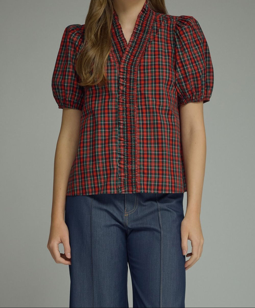 Red Plaid Top