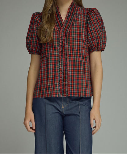Red Plaid Top