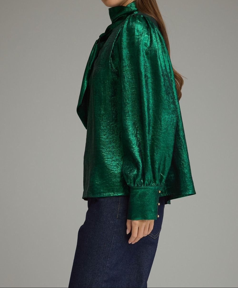 Green Metallic Top