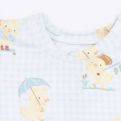Vintage Spring Ducklings Green - Loungewear Short Set - Brazos Avenue Market 