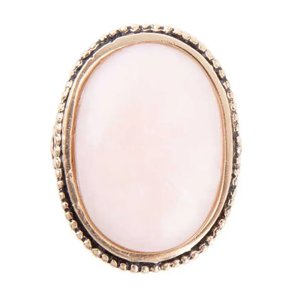 Rosie Pink Opal and Golden Bronze Ring Size 9