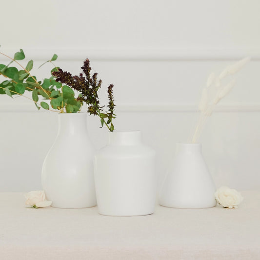 Clay Table Vase White - Brazos Avenue Market 