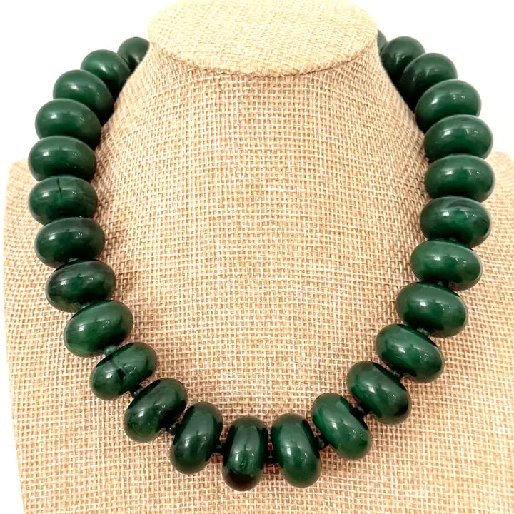 Oversized Rondelle Beaded Necklace
