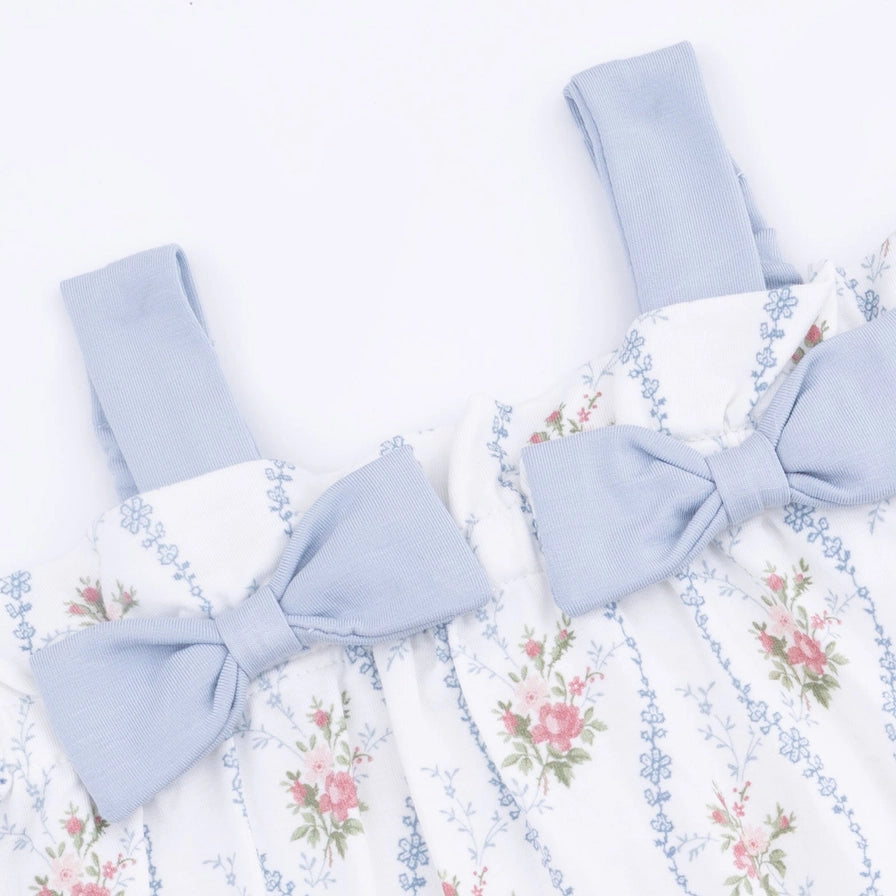 Heirloom Rose Stripe - Top with Bows and Ruffle Leg Bloomer - Brazos Avenue Market 