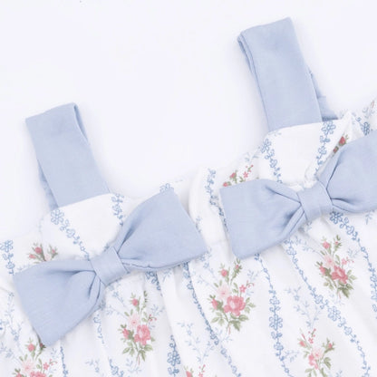 Heirloom Rose Stripe - Top with Bows and Ruffle Leg Bloomer - Brazos Avenue Market 