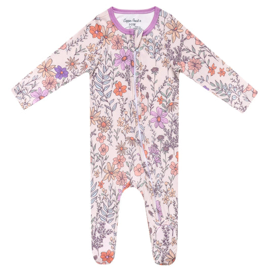 Flora Zip-up Footie - Brazos Avenue Market 