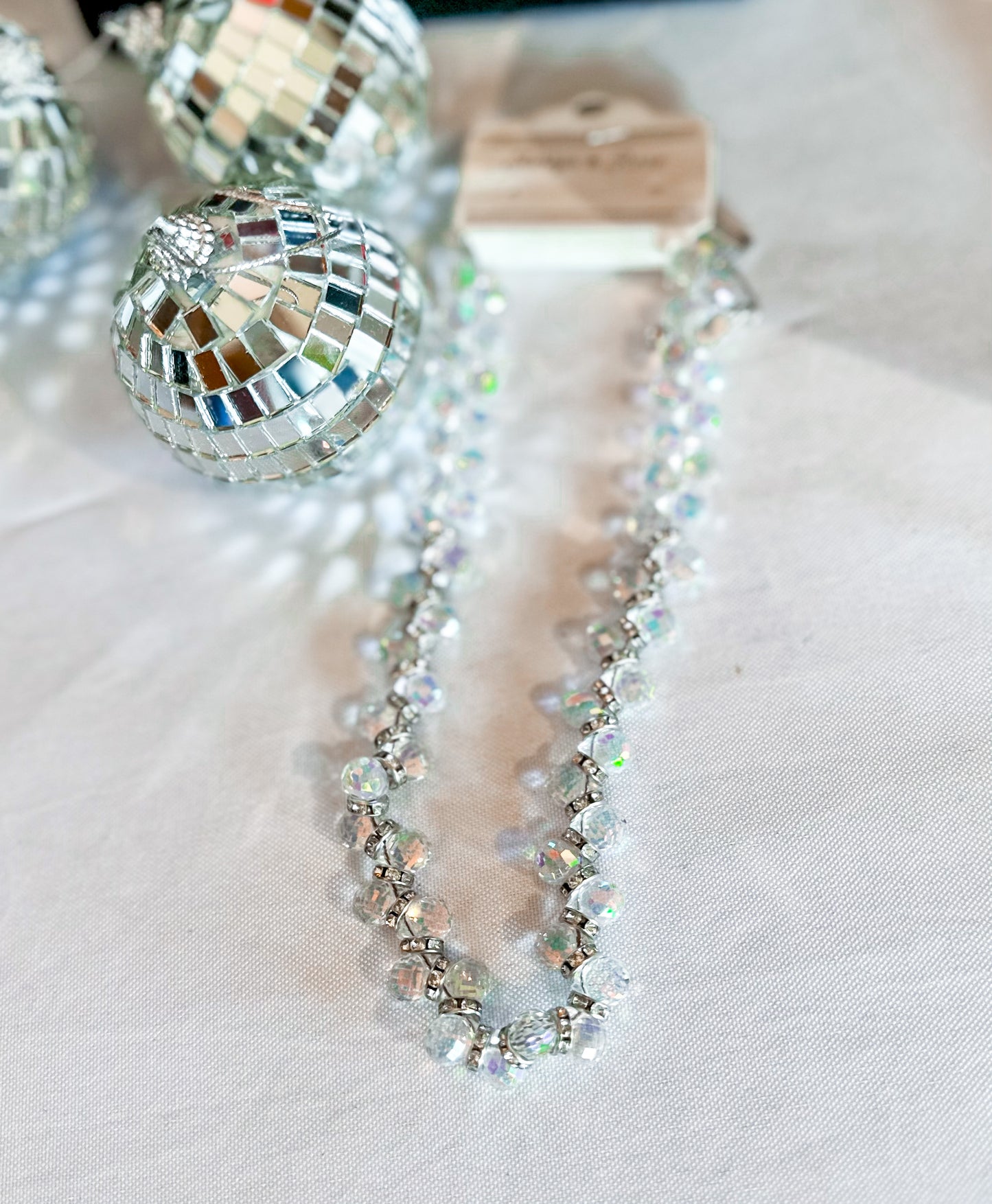 Disco Days Clear Beaded Necklace