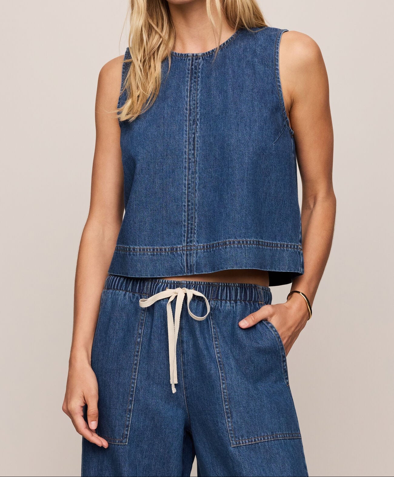 Sun Seeker Denim Tank - Brazos Avenue Market 