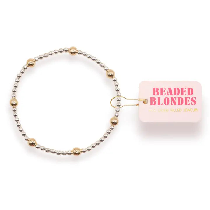 Olive Bracelet in Silver with Gold - Brazos Avenue Market 