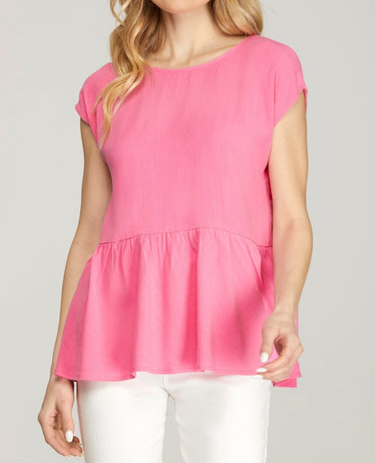 Pink Top With Bow Detail - Brazos Avenue Market 