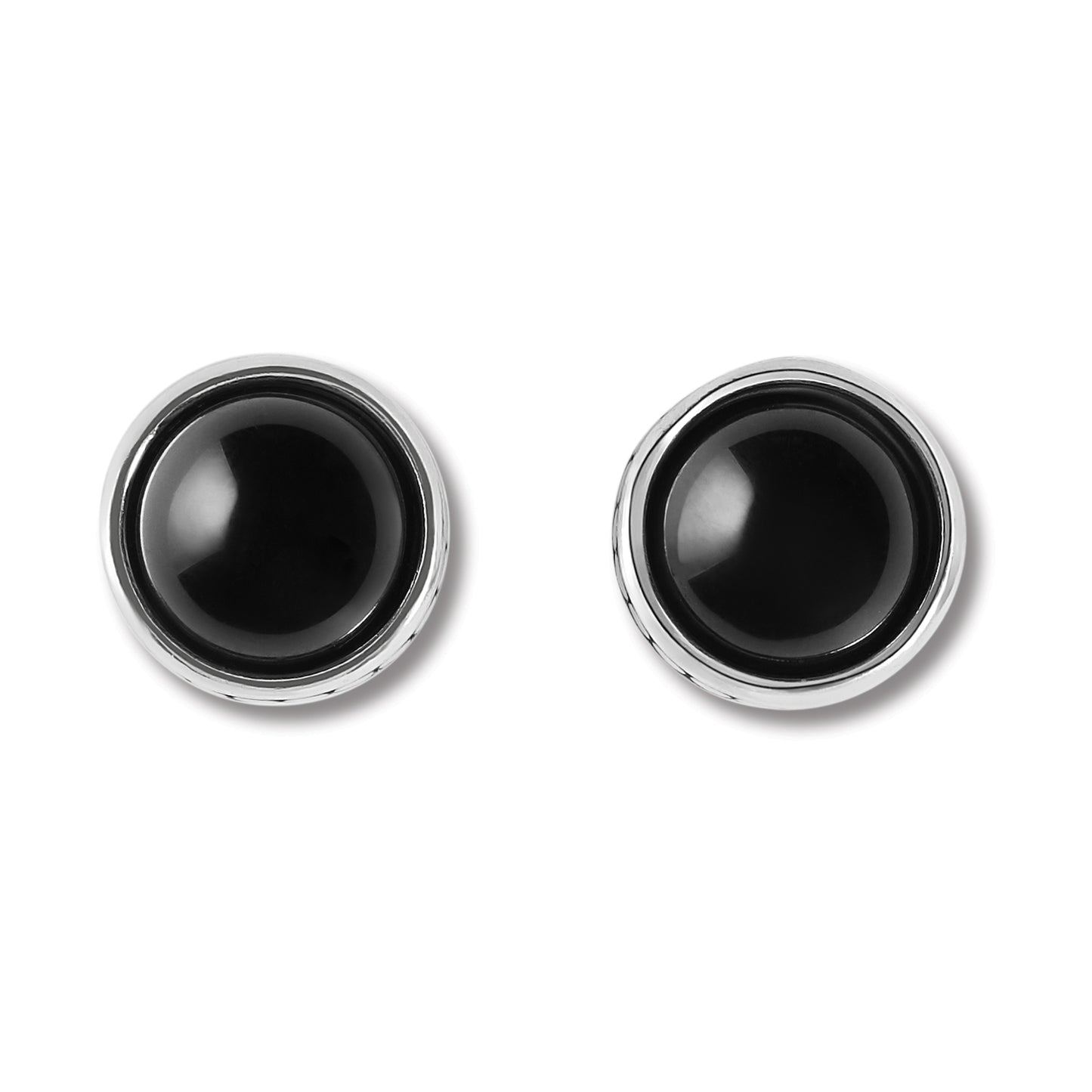 Pebble Dot Onyx Post Earrings - Brazos Avenue Market 