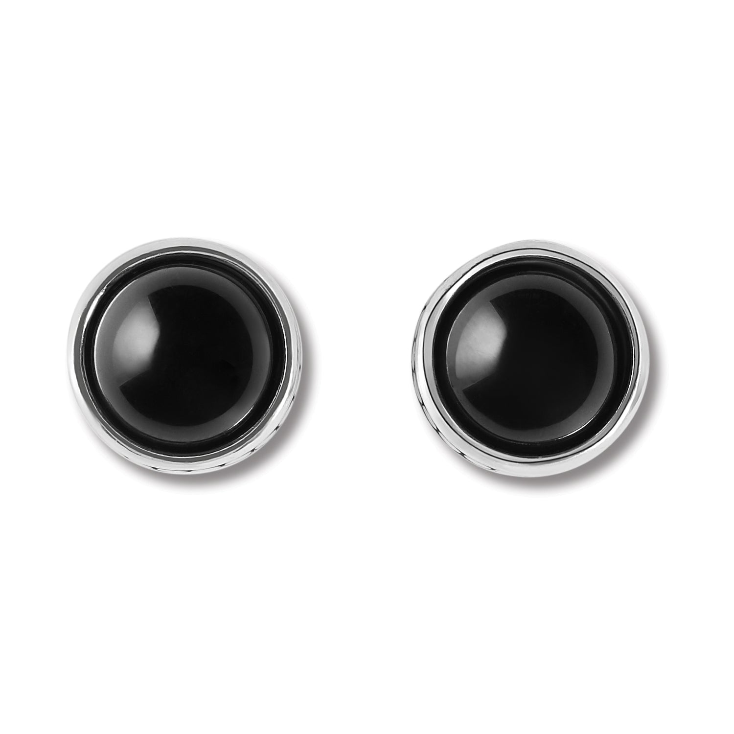 Pebble Dot Onyx Post Earrings - Brazos Avenue Market 