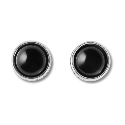 Pebble Dot Onyx Post Earrings - Brazos Avenue Market 
