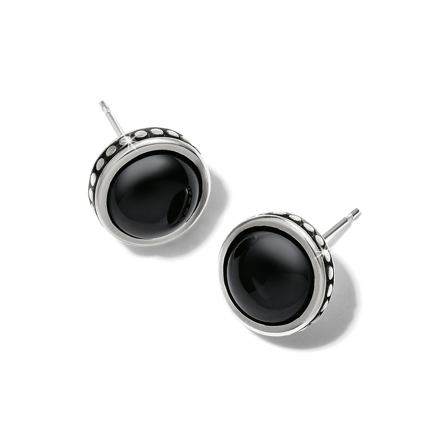 Pebble Dot Onyx Post Earrings - Brazos Avenue Market 
