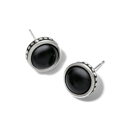 Pebble Dot Onyx Post Earrings - Brazos Avenue Market 