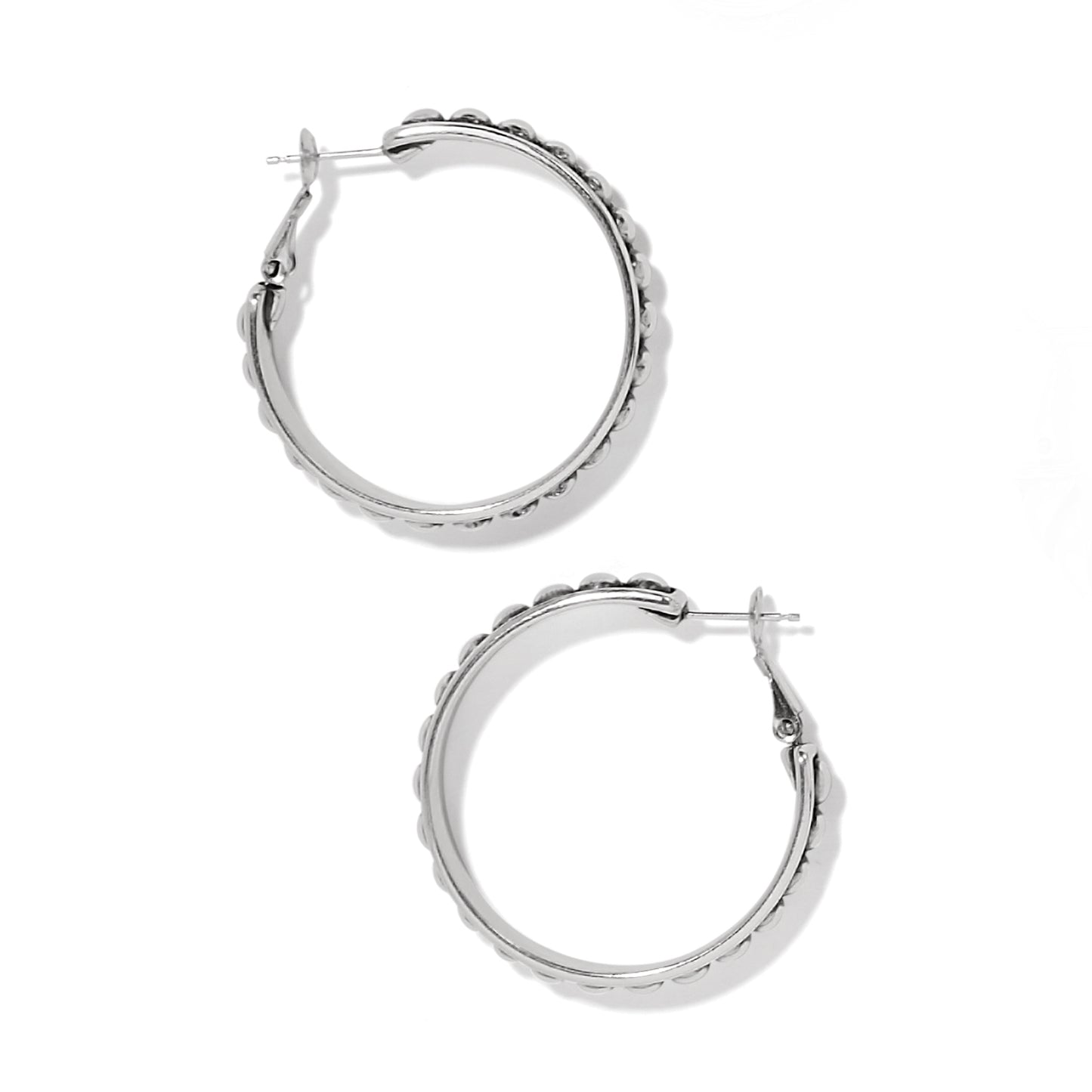 Pretty Tough Stud Large Leverback Hoop Earrings - Brazos Avenue Market 