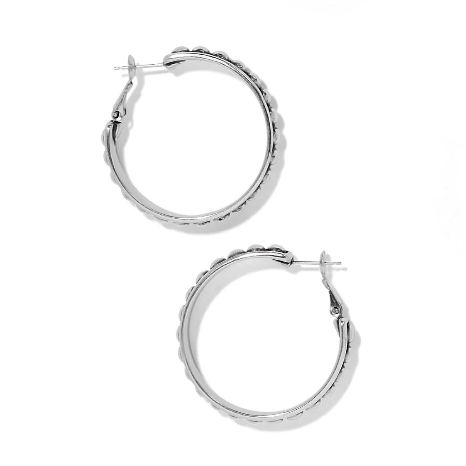 Pretty Tough Stud Large Leverback Hoop Earrings - Brazos Avenue Market 