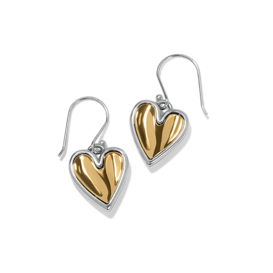 Cascade Heart Reversible French Wire Earrings - Brazos Avenue Market 