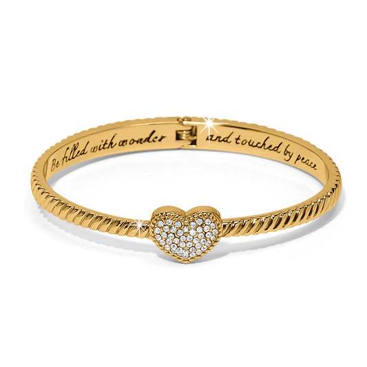 Celestia Heart Hinged Bangle - Brazos Avenue Market 