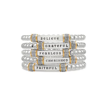 Meridian Fearless Two Tone Stretch Bracelet