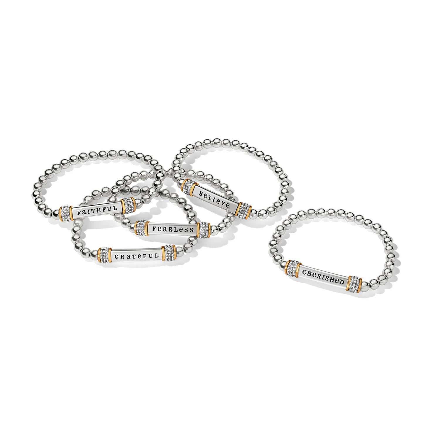 Meridian Fearless Two Tone Stretch Bracelet