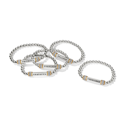 Meridian Fearless Two Tone Stretch Bracelet