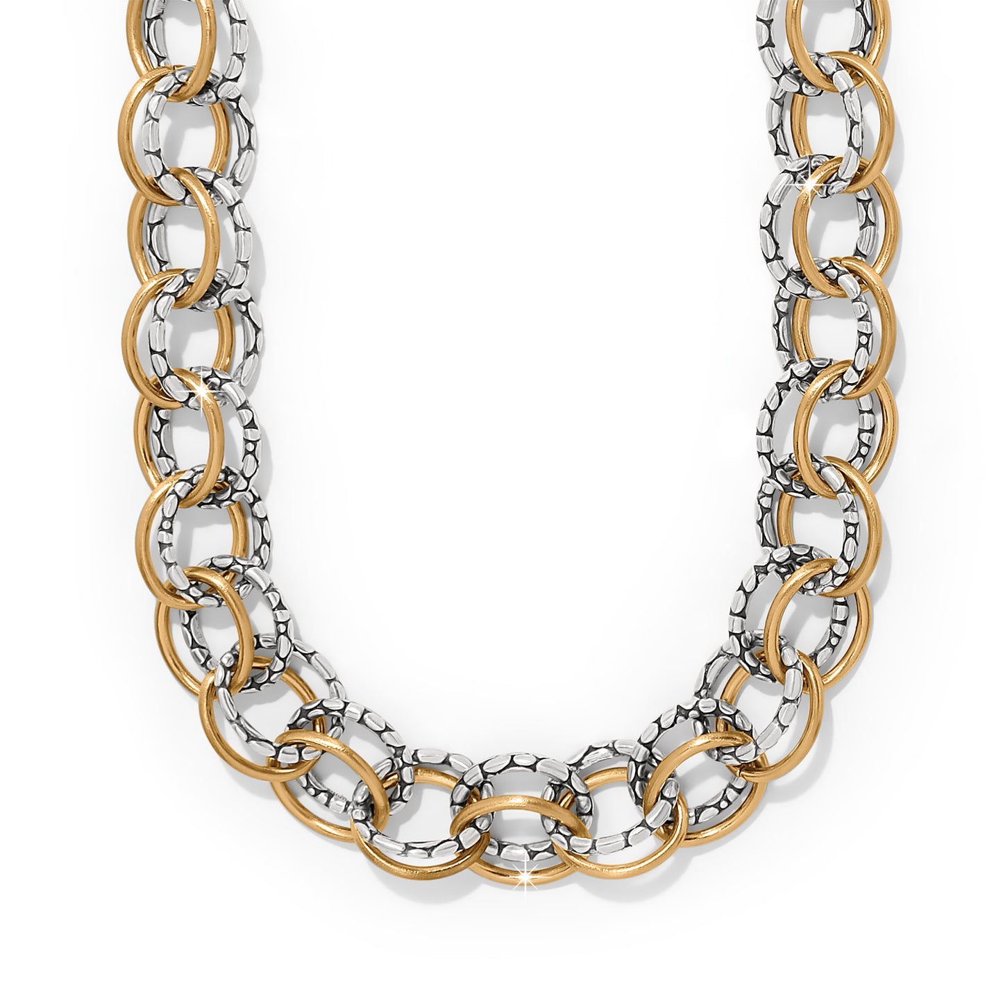 Pebble Link Two Tone Necklace - Brazos Avenue Market 