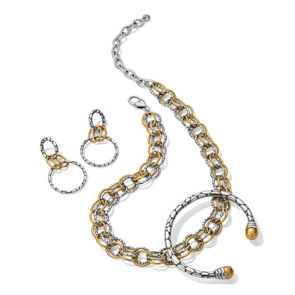 Pebble Link Two Tone Necklace - Brazos Avenue Market 
