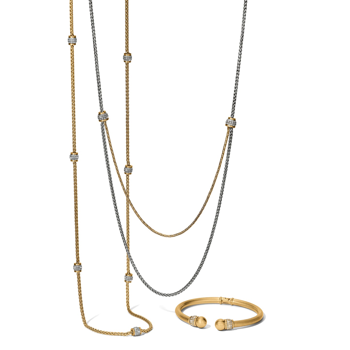 Meridian Petite Two Tone Double Necklace