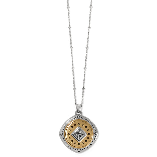 Mosaic Two Tone Pendant Necklace - Brazos Avenue Market 