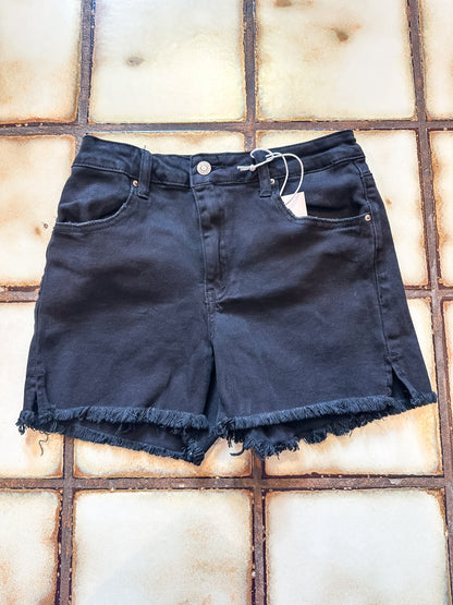 Black Frayed Hem Denim Shorts - Brazos Avenue Market 