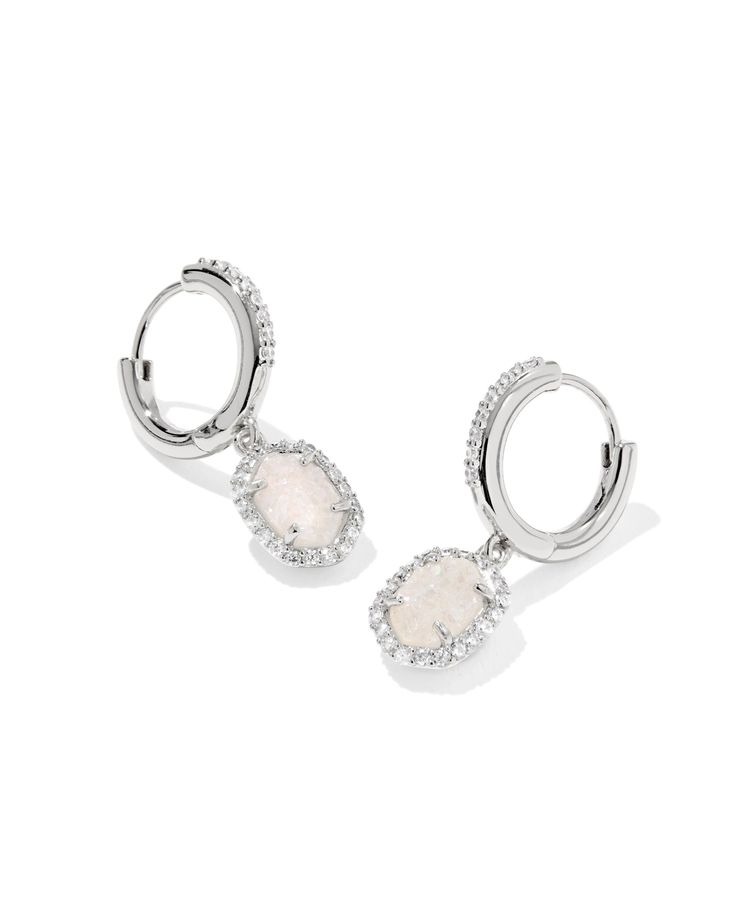 Daphne Crystal Frame Huggie Earrings - Brazos Avenue Market 