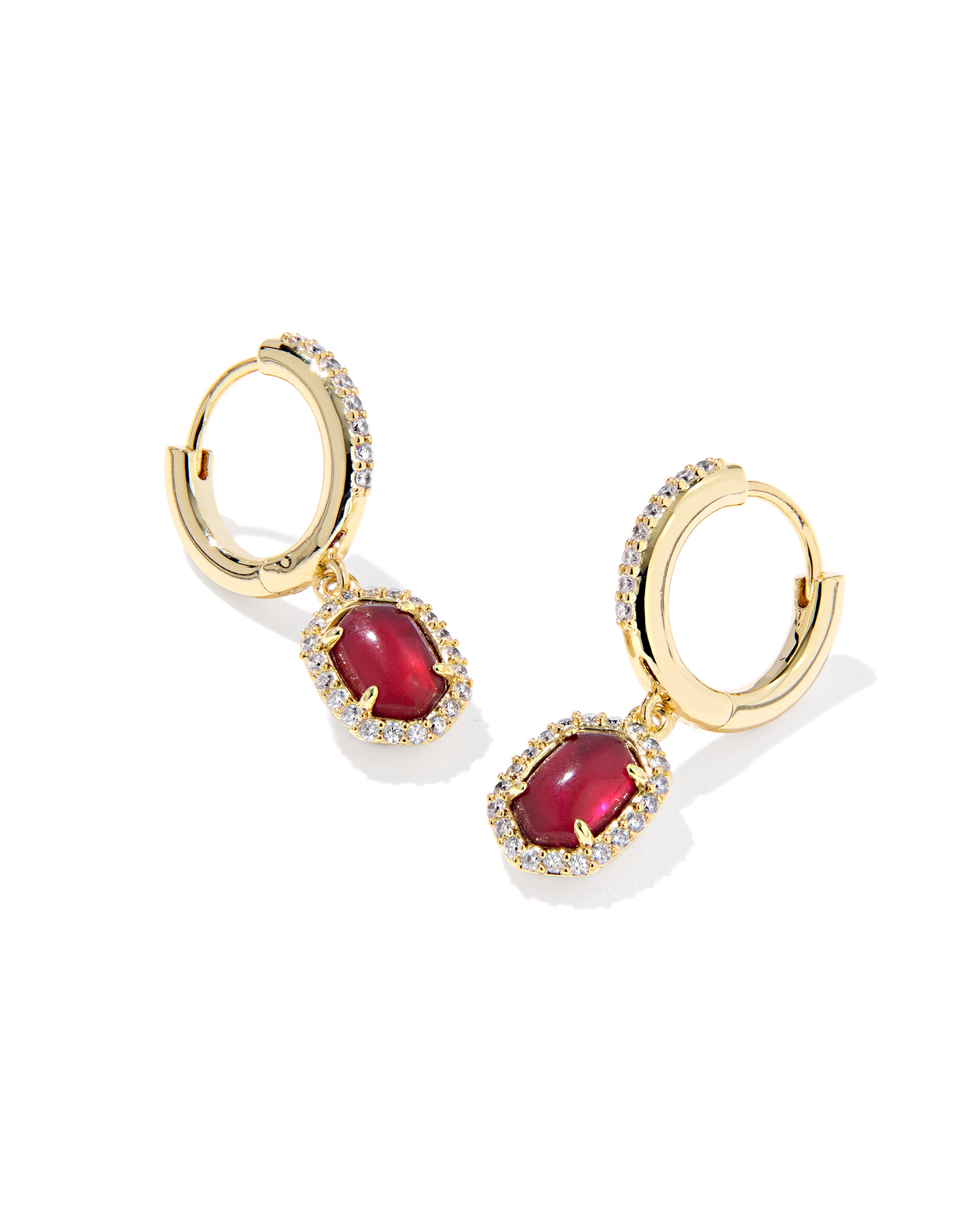 Daphne Crystal Frame Huggie Earrings - Brazos Avenue Market 