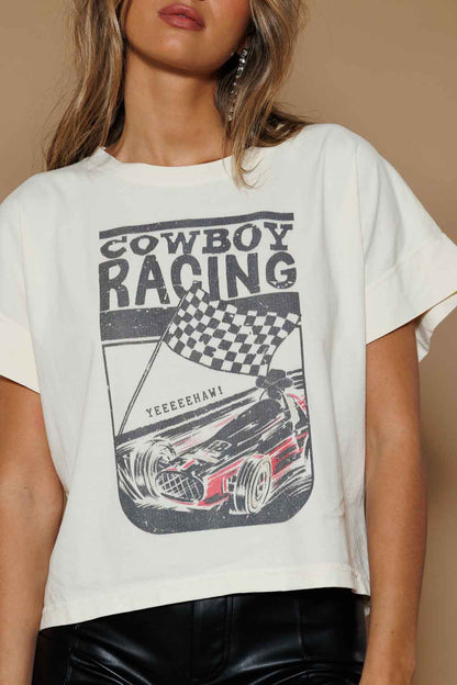 Cowboy Racing Hi-Lo Tee