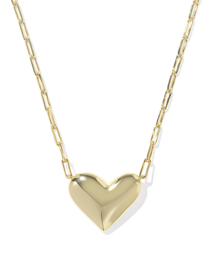 Ari Heart Statement Short Pendant Necklace - Brazos Avenue Market 