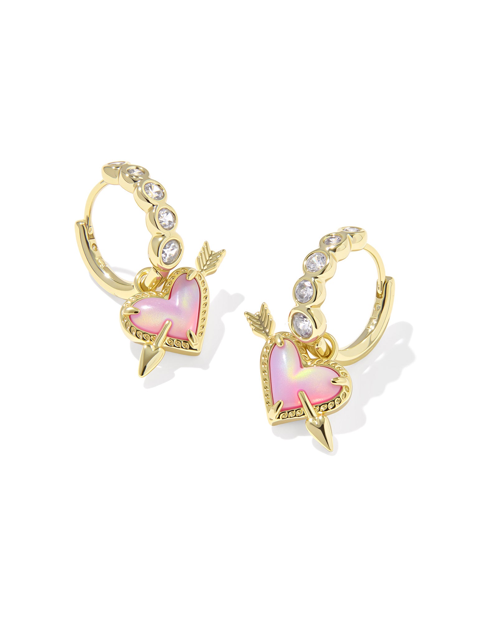 Ari Heart Arrow Huggie Earrings - Brazos Avenue Market 