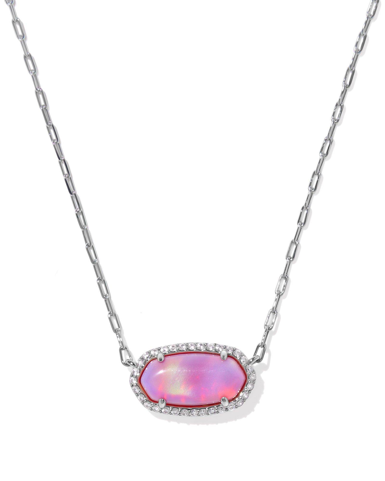 Elisa Pave Frame Short Pendant Necklace - Brazos Avenue Market 
