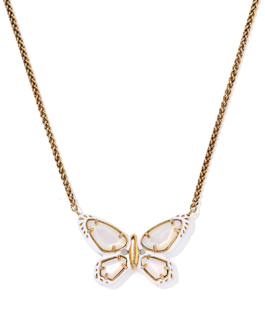 Dolly Parton Enamel Butterfly Pendant Necklace - Brazos Avenue Market 