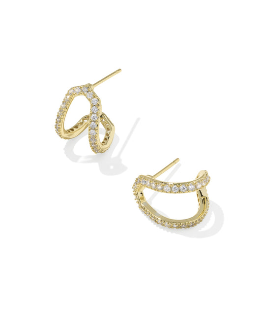 Daphne Pave Huggie Earrings - Brazos Avenue Market 