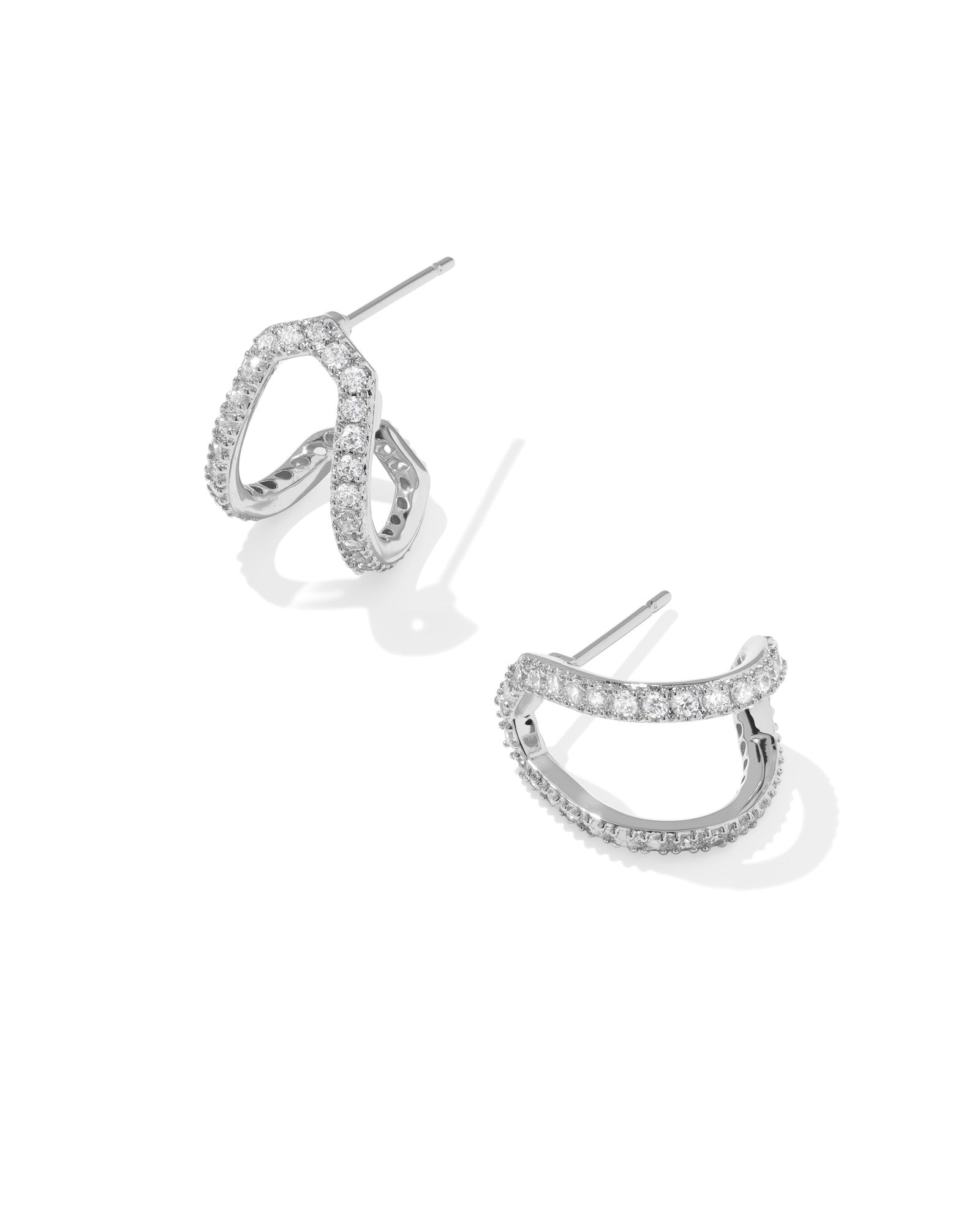 Daphne Pave Huggie Earrings - Brazos Avenue Market 