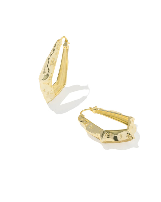 Adriana Scallop Frame Hoop Earrings - Brazos Avenue Market 