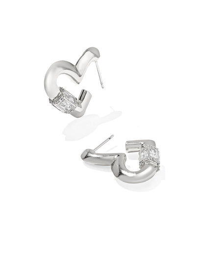 Emery Heart Hoop Earrings