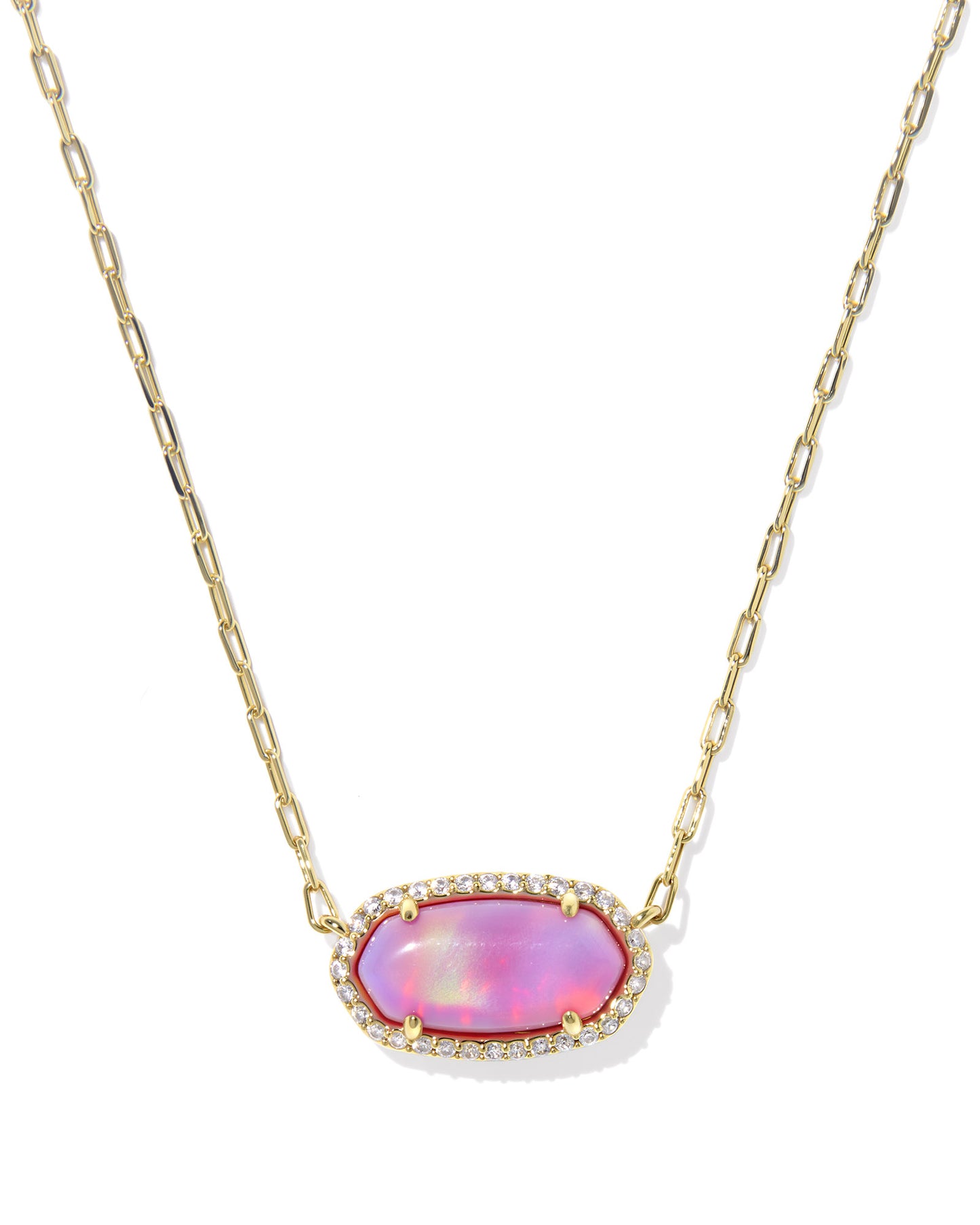 Elisa Pave Frame Short Pendant Necklace - Brazos Avenue Market 