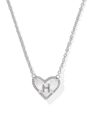 Heart Letter Ivory Mother of Pearl Short Pendant Necklace - Brazos Avenue Market 